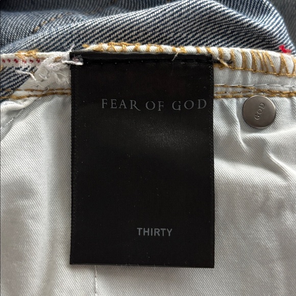 Fear of God x Fourth Collection Selvedge Indigo Distressed Jeans size 30x32 - Picture 12 of 14